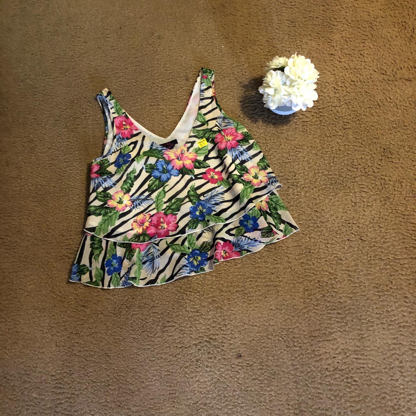 Thrift With A Purpose-Floral Ruffle Top