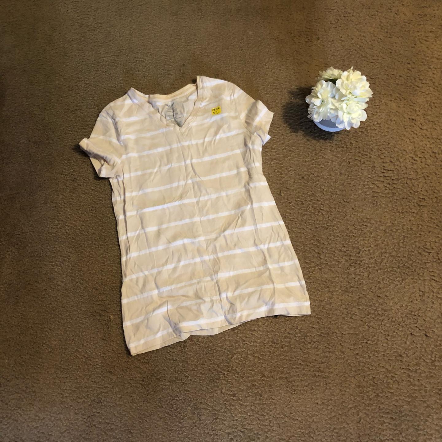 Thrift With A Purpose-Beige & Ivory Shirt