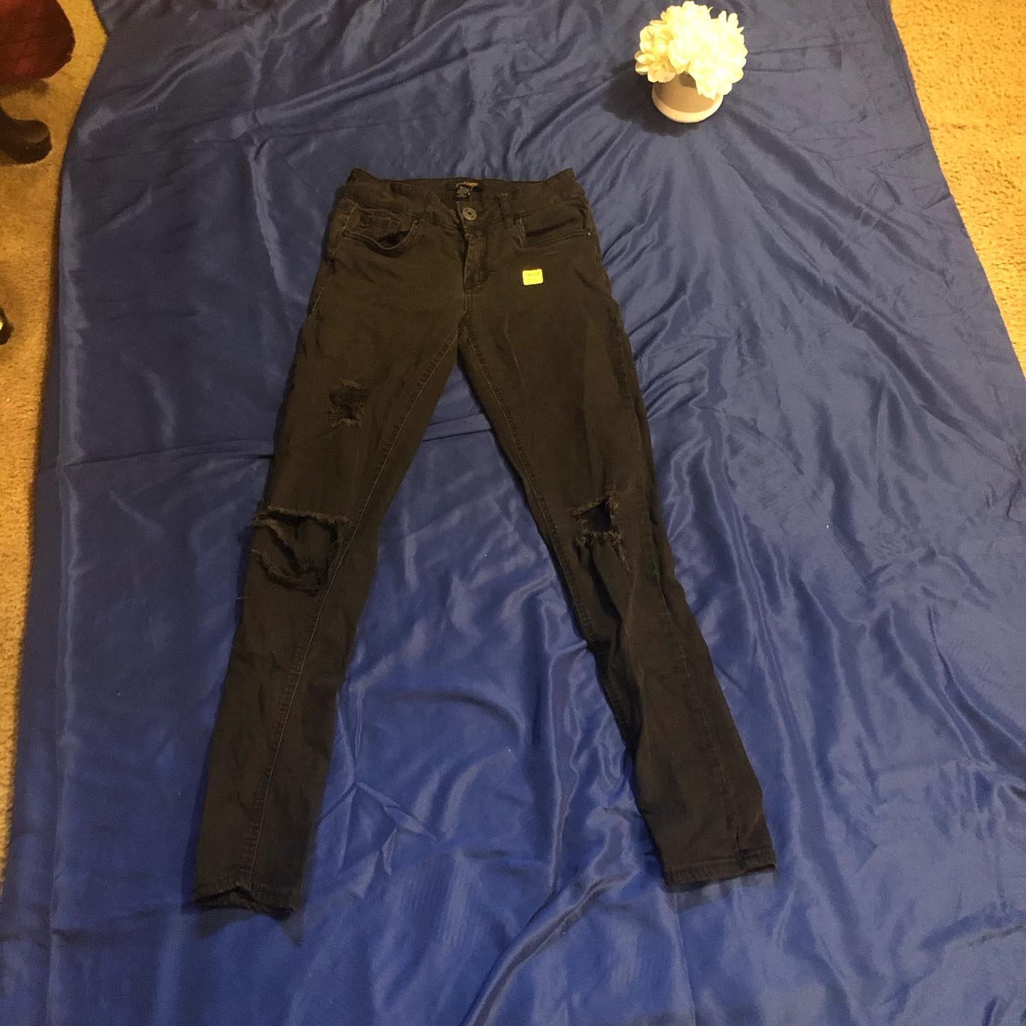 Thrift With A Purpose- Women Black Holy Jeans