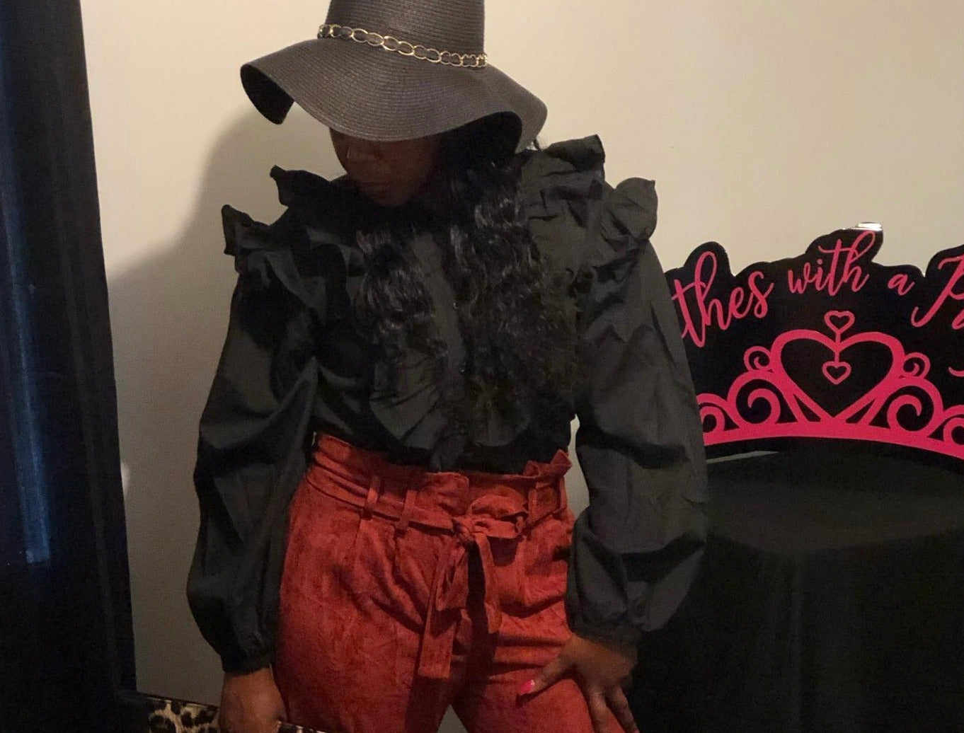 Char’s Black Ruffle Top