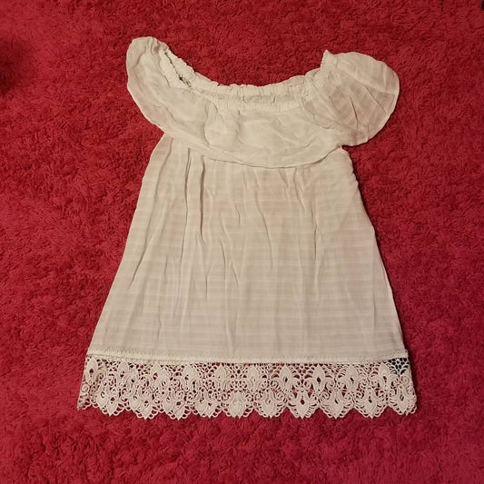 Thrift With A Purpose- White Ruffle Top