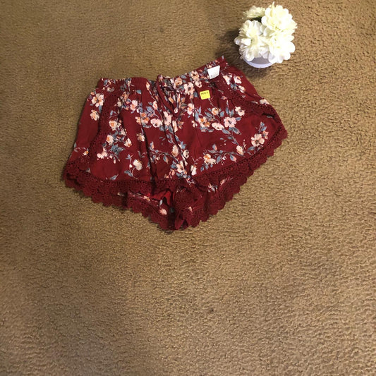 Thrift With A Purpose-Floral Burgundy Shorts