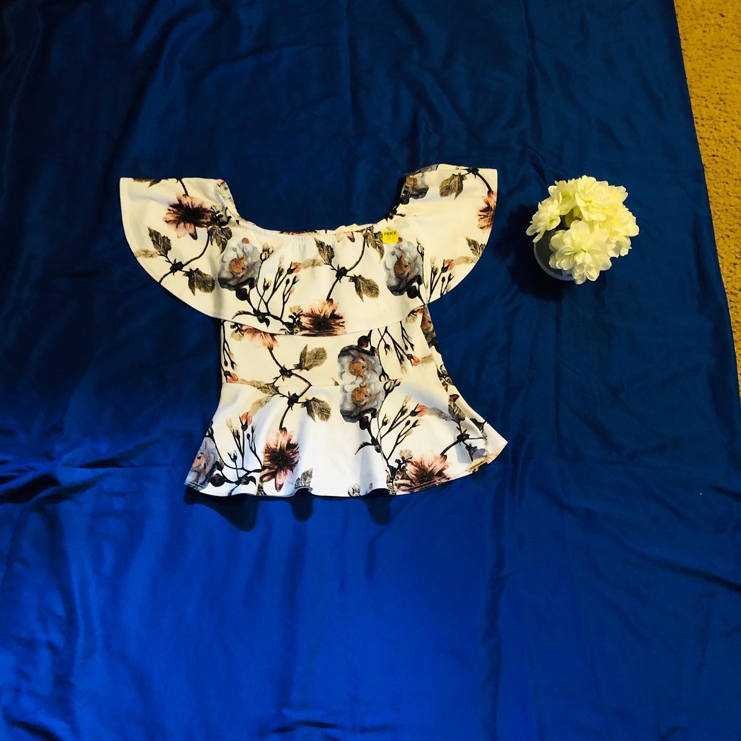 Thrift With A Purpose- White Floral Top