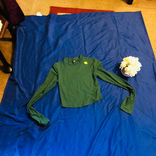 Thrift With A Purpose-Green Crop Top Shirt