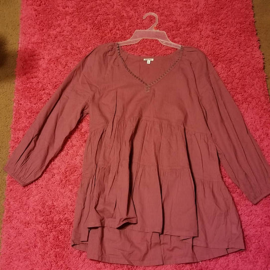 Thrift With A Purpose- Burgundy Babydoll Top