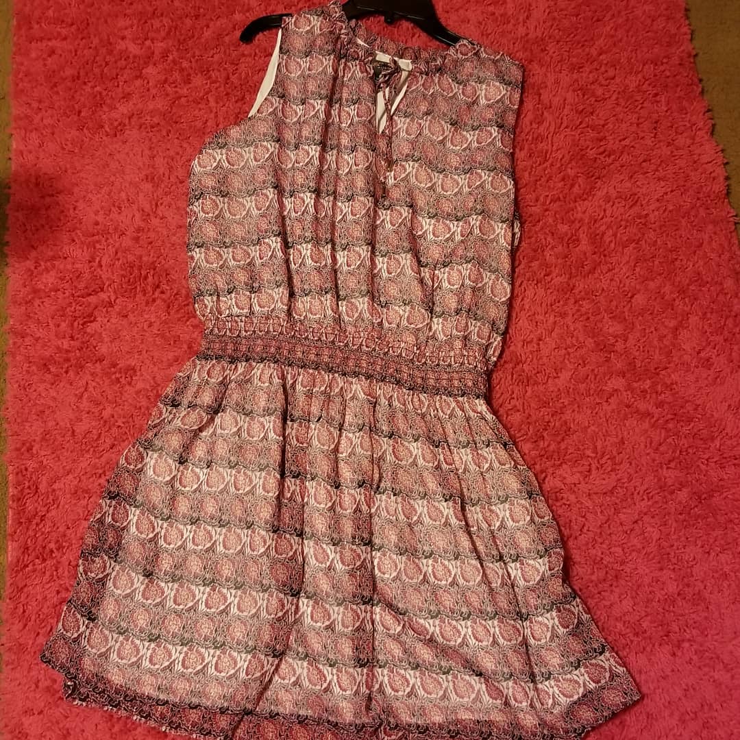 Thrift With A Purpose-Burgundy & White Dress