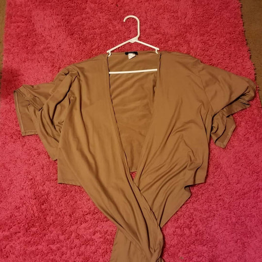 Thrift With A Purpose- Tan Wrap Shirt