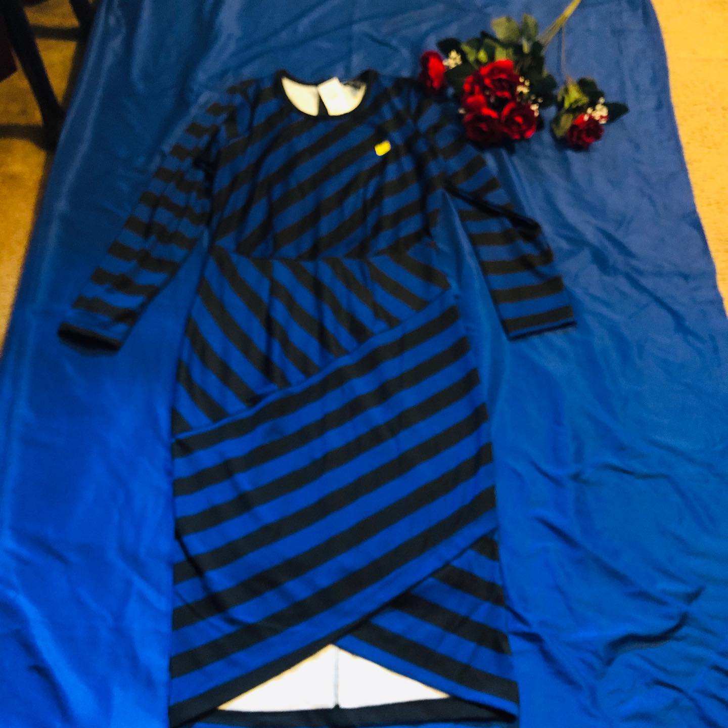 Thrift With A Purpose- Blue & Black Dress