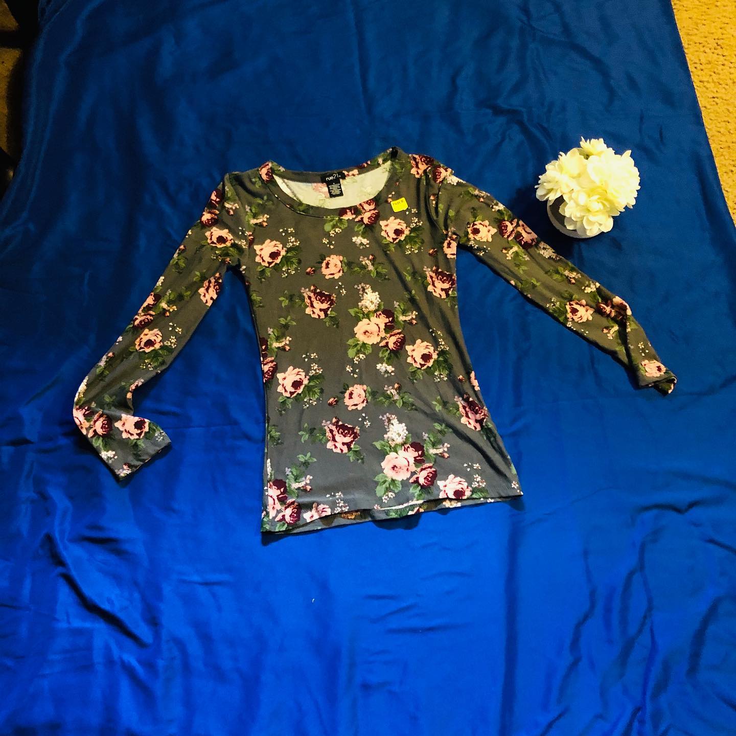 Thrift With A Purpose-Grey Floral Top