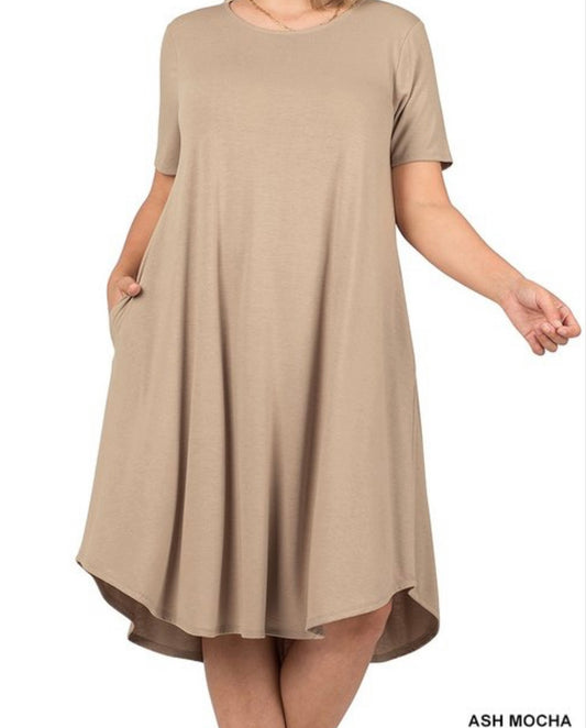 Char’s Mocha Plus Simple Lady Dress