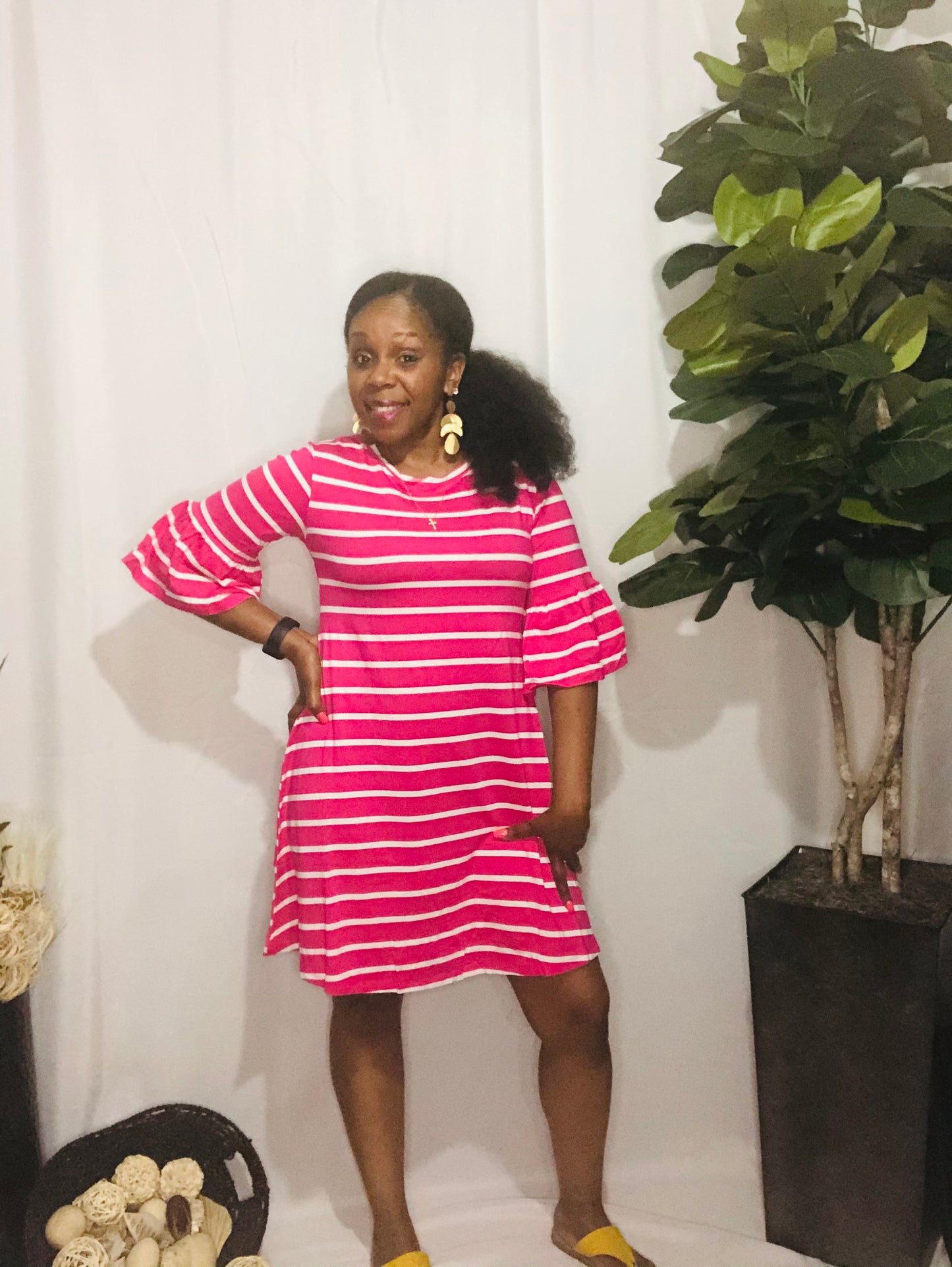 Char’s Fuchsia Candy Stripe Dress 🍭