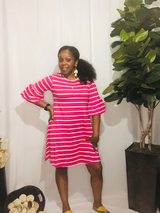 Char’s Fuchsia Candy Stripe Dress 🍭
