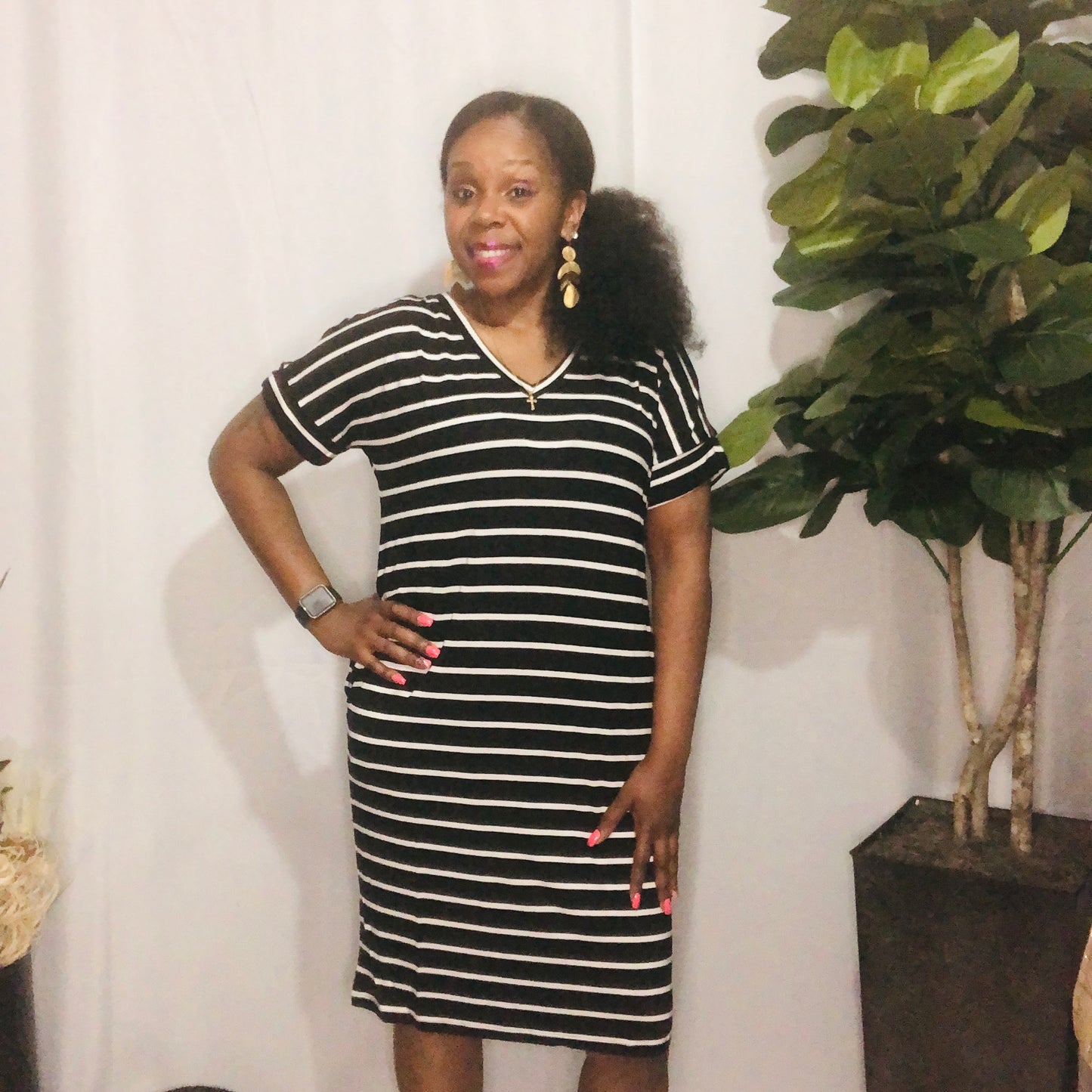 Char’s Black Candy Stripe Dress 🍭