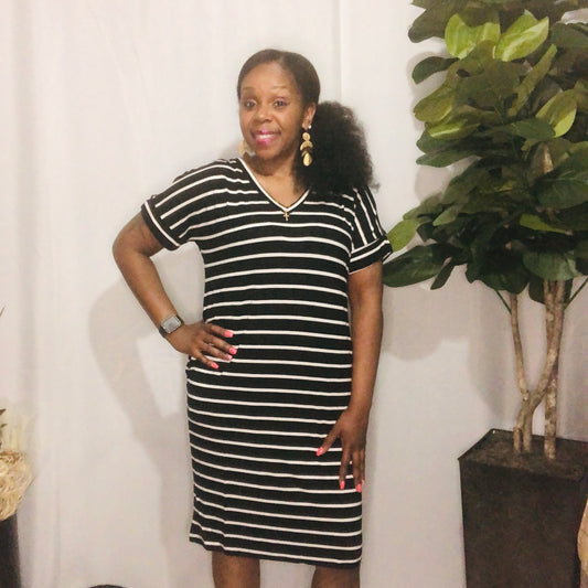 Char’s Black Candy Stripe Dress 🍭